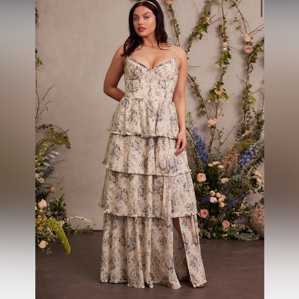 NWT VChapman Catarina Dress in Blue Bouquet